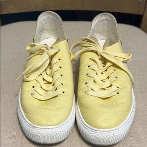 Sam Edelman Lemon Leather Sneakers, Size 8